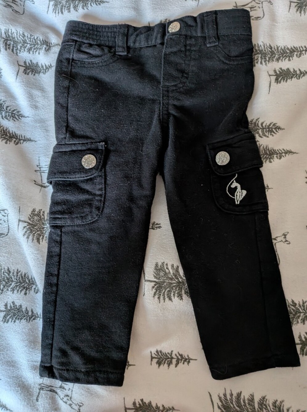 Toddler Girls Baby Phat Black Cargo Pants ( Like Sweater Material)